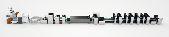 Φόλτερ Gluer + Flip Stacker + φορητό συνεργατικό ρομπότ Palletizer